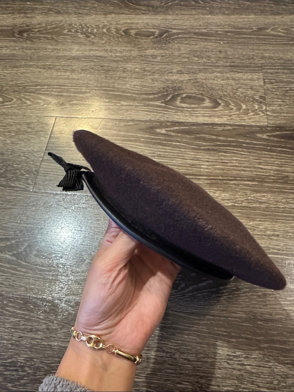Urban Outfitters Dark Brown Wool Beret with Trim